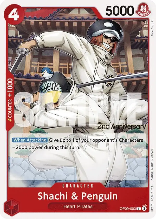 Shachi & Penguin, Emperors in the New World: 2nd Anniversary Tournament Cards OP09-003