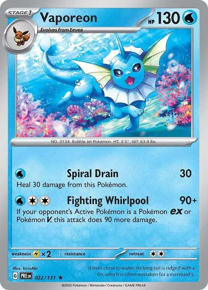 Vaporeon, Prismatic Evolutions 022/131