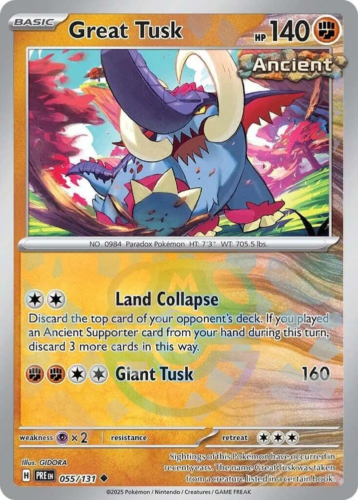 Great Tusk (Poke Ball Pattern), Prismatic Evolutions 055/131