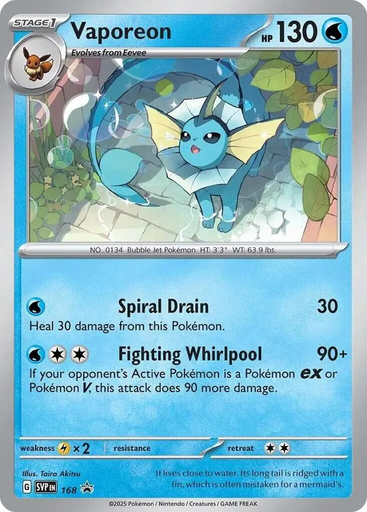 Vaporeon, SVP Black Star Promos 168/225