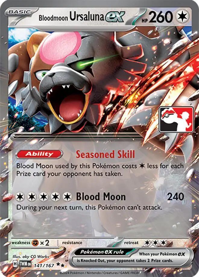 Bloodmoon Ursaluna ex, Prize Pack Series Cards 141/167