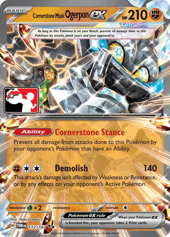 Cornerstone Mask Ogerpon ex, Prize Pack Series Cards 112/167