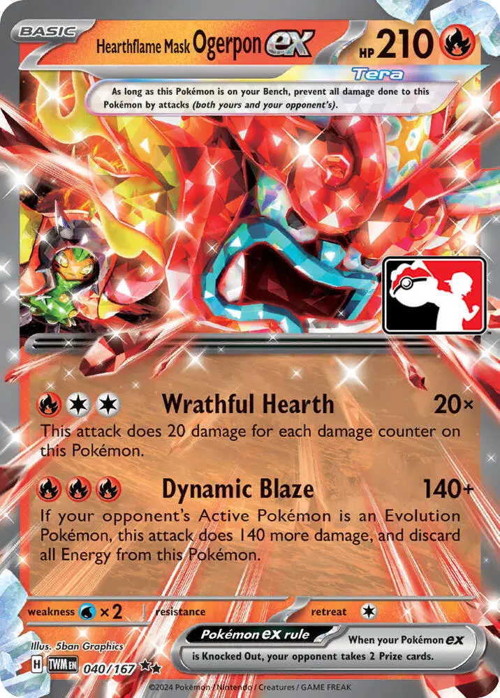 Hearthflame Mask Ogerpon ex, Prize Pack Series Cards 040/167