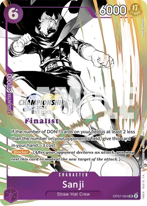 Sanji (Championship 2024 Finalist Card Set Vol. 2), One Piece Promotion Cards OP07-064