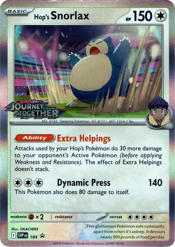 Hop's Snorlax, SVP Black Star Promos 184/225