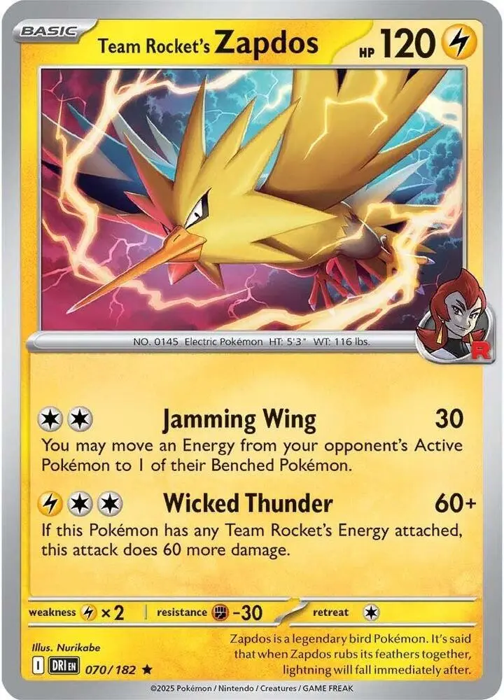 Team Rocket's Zapdos, Destined Rivals 070/182