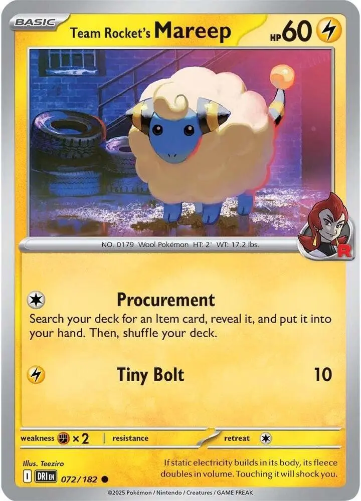 Team Rocket's Mareep, Destined Rivals 072/182
