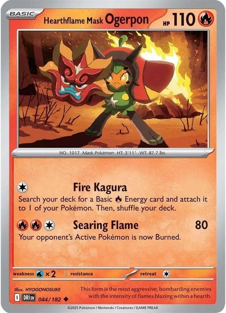 Hearthflame Mask Ogerpon, Destined Rivals 044/182