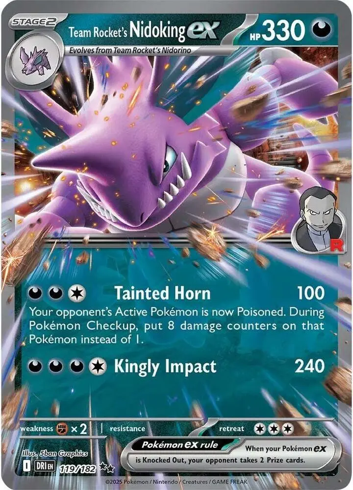 Team Rocket's Nidoking ex, Destined Rivals 119/182