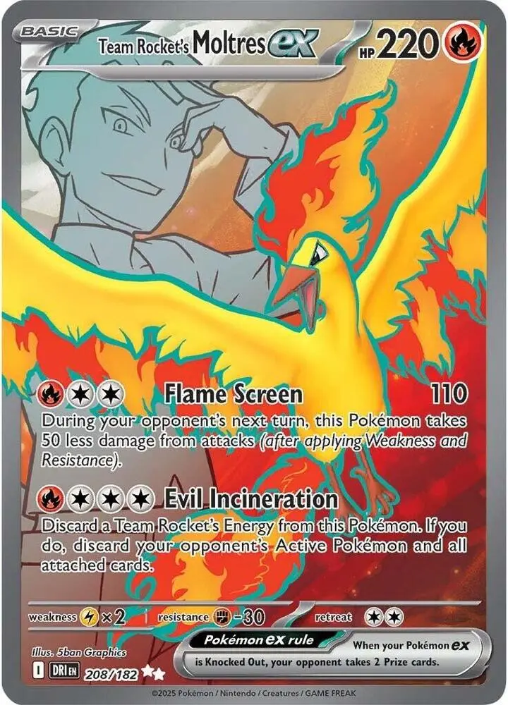 Team Rocket's Moltres ex, Destined Rivals 208/182