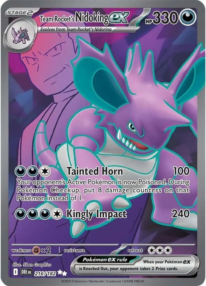 Team Rocket's Nidoking ex, Destined Rivals 216/182