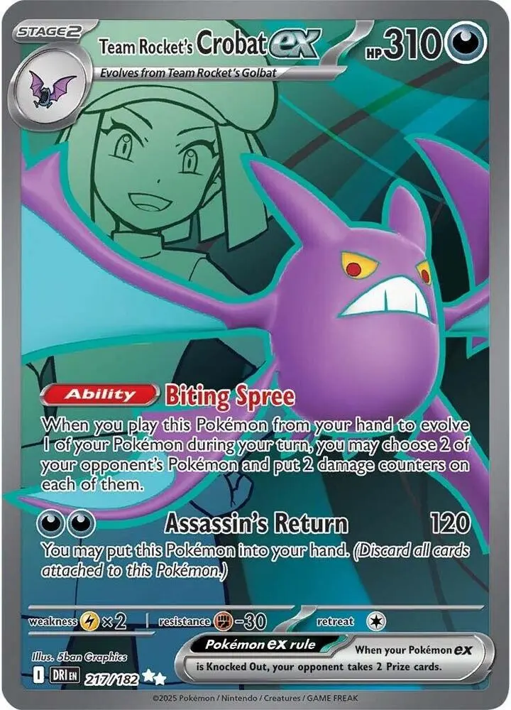 Team Rocket's Crobat ex, Destined Rivals 217/182