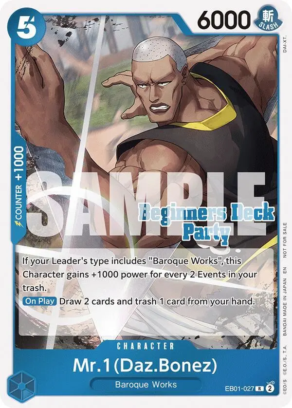 Mr. 1 (Daz.Bonez Beginners Deck Party [ST-23] - [ST-28] Participation Pack), One Piece Promotion Cards EB01-027