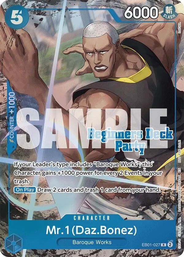 Mr. 1 (Daz.Bonez Beginners Deck Party [ST-23] - [ST-28] Winner Pack), One Piece Promotion Cards EB01-027