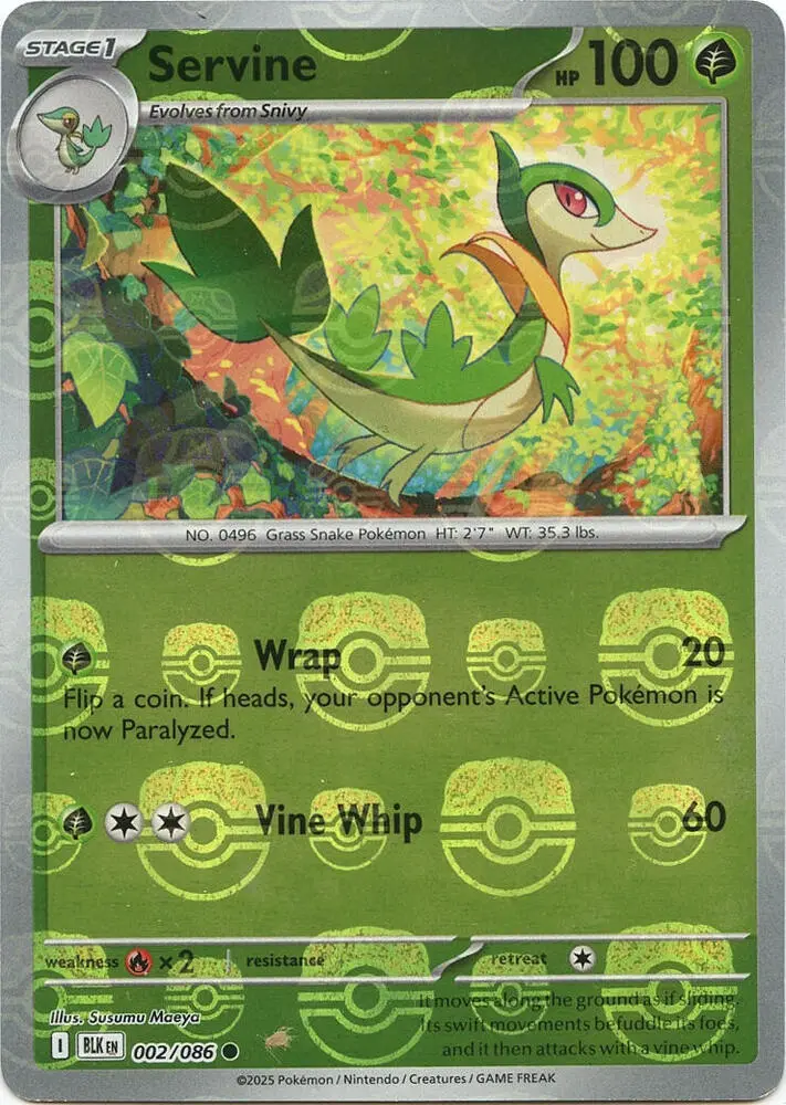 Servine (Master Ball Pattern), Black Bolt 002/086