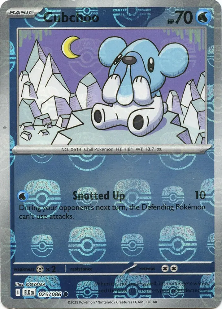 Cubchoo (Master Ball Pattern), Black Bolt 025/086