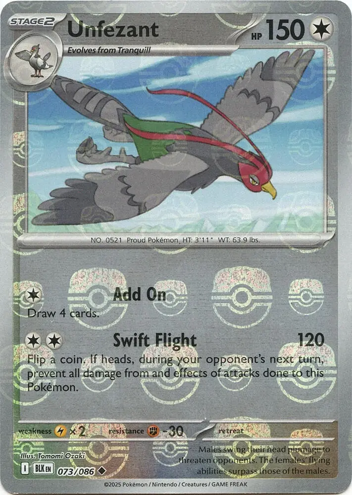 Unfezant (Master Ball Pattern), Black Bolt 073/086
