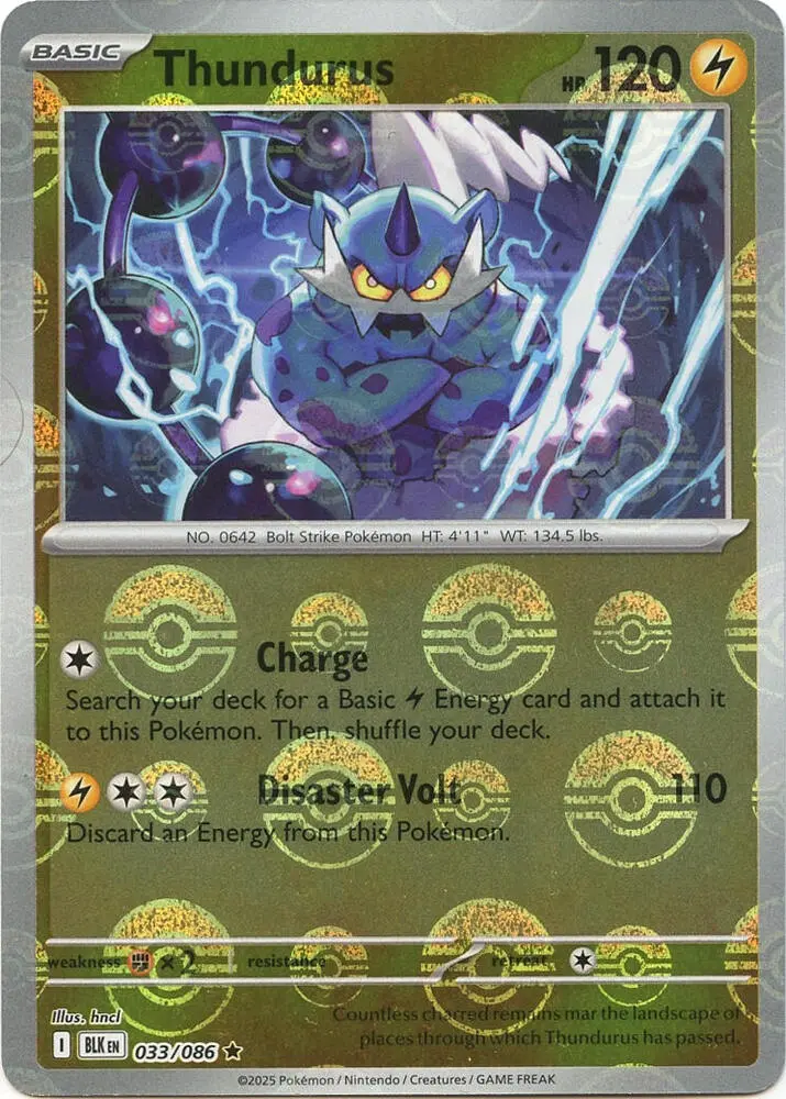 Thundurus (Master Ball Pattern), Black Bolt 033/086