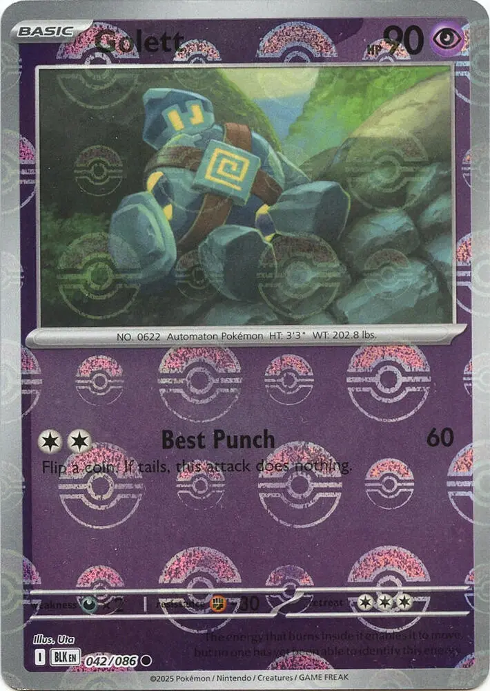 Golett (Master Ball Pattern), Black Bolt 042/086