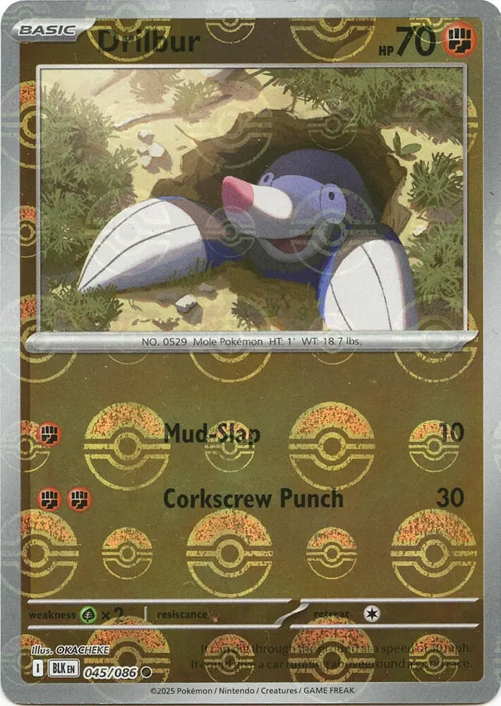Drilbur (Master Ball Pattern), Black Bolt 045/086