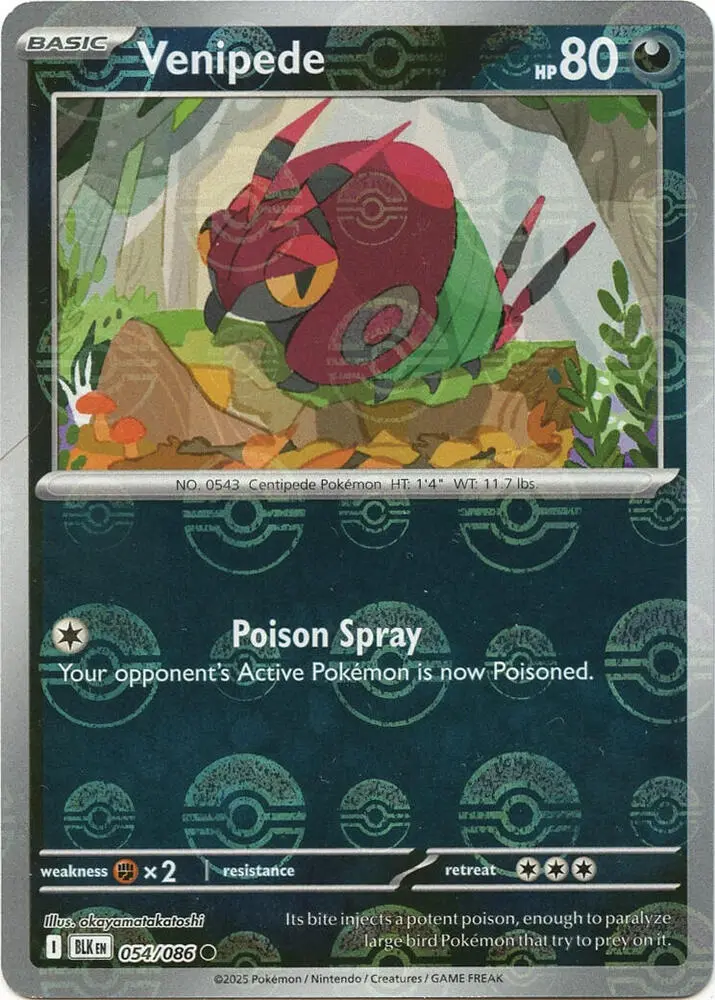 Venipede (Master Ball Pattern), Black Bolt 054/086
