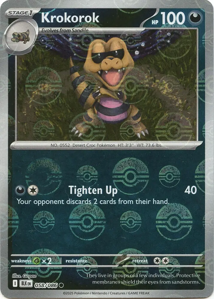 Krokorok (Master Ball Pattern), Black Bolt 058/086