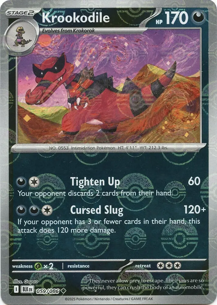 Krookodile (Master Ball Pattern), Black Bolt 059/086