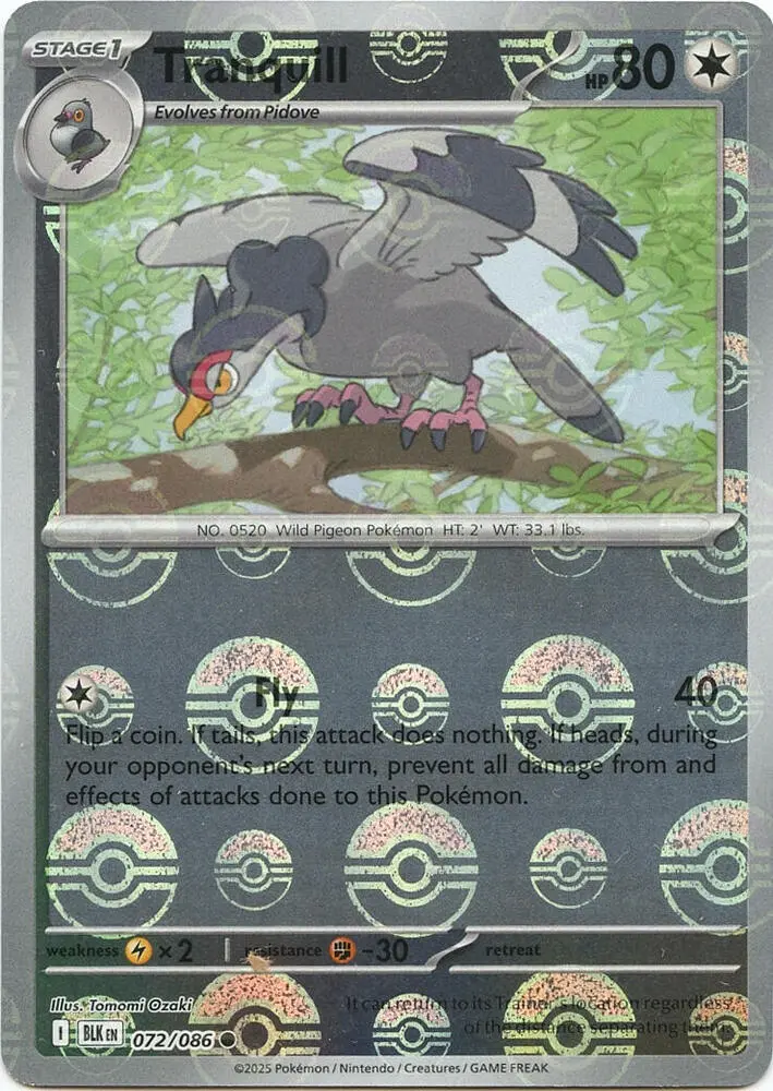 Tranquill (Master Ball Pattern), Black Bolt 072/086