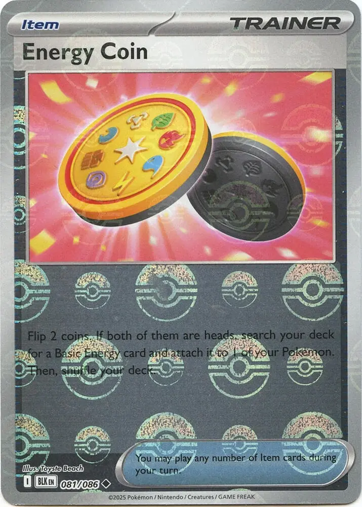 Energy Coin (Poke Ball Pattern), Black Bolt 081/086