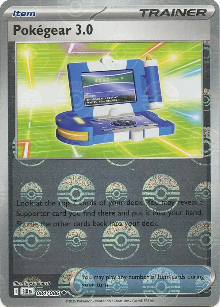 Pokegear 3.0 (Poke Ball Pattern), Black Bolt 084/086