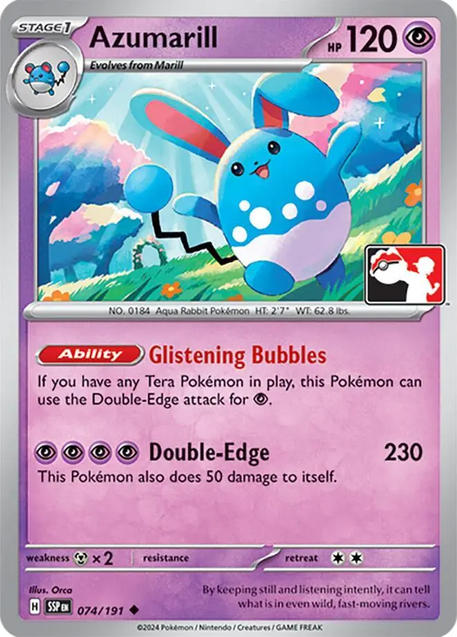 Azumarill, Prize Pack Series Cards 074/191