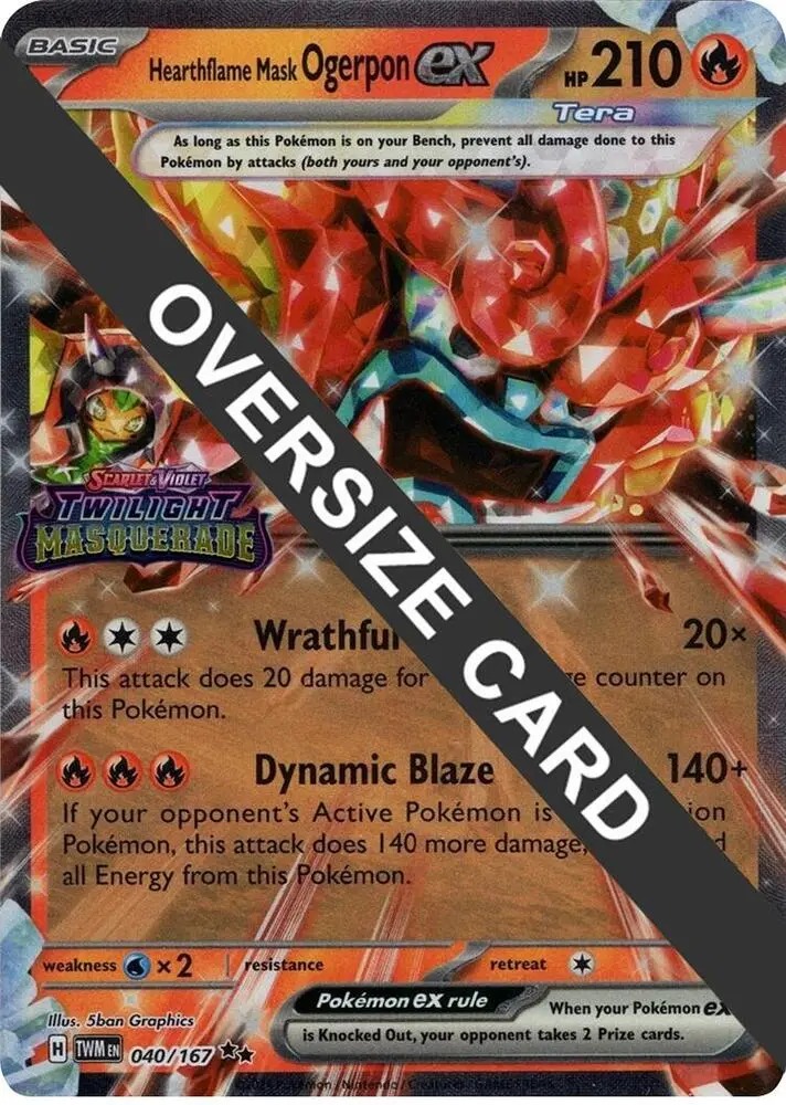 Hearthflame Mask Ogerpon ex (Twilight Masquerade Stamp), Jumbo cards 040/167