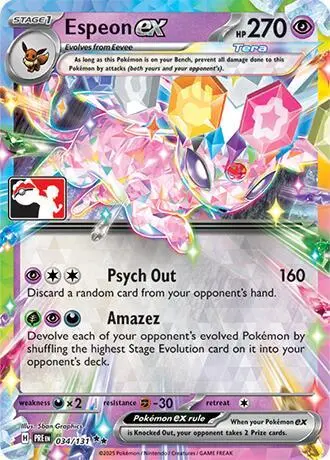 Espeon ex, Prize Pack Series Cards 034/131