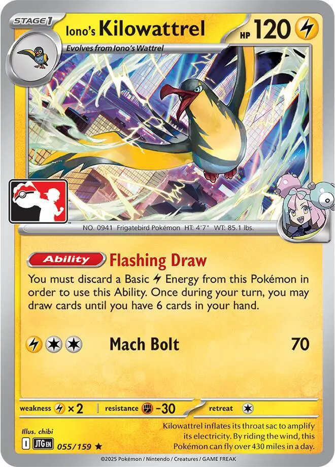 Iono's Kilowattrel, Prize Pack Series Cards 055/159