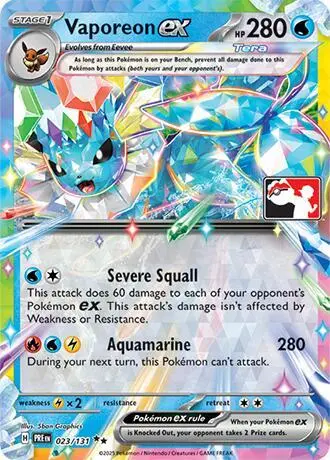 Vaporeon ex, Prize Pack Series Cards 023/131