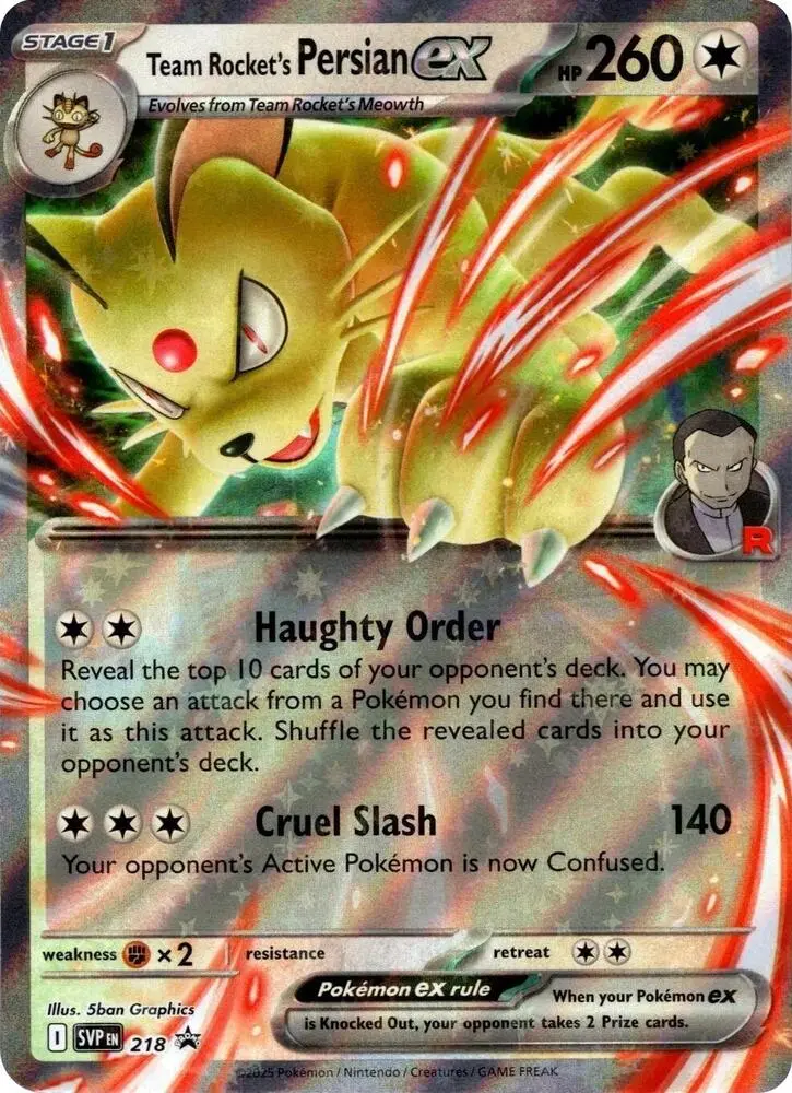 Team Rocket's Persian ex, SVP Black Star Promos 218/225