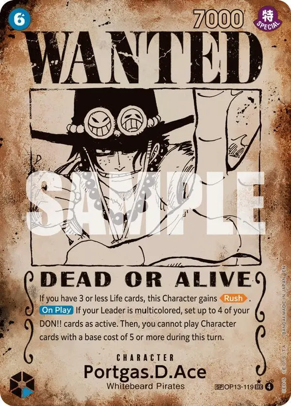 Portgas.D.Ace (Wanted Poster), Carrying On His Will OP13-119