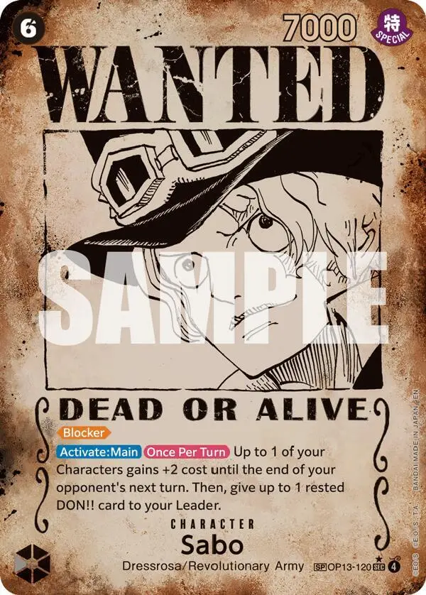 Sabo (Wanted Poster), Carrying On His Will OP13-120