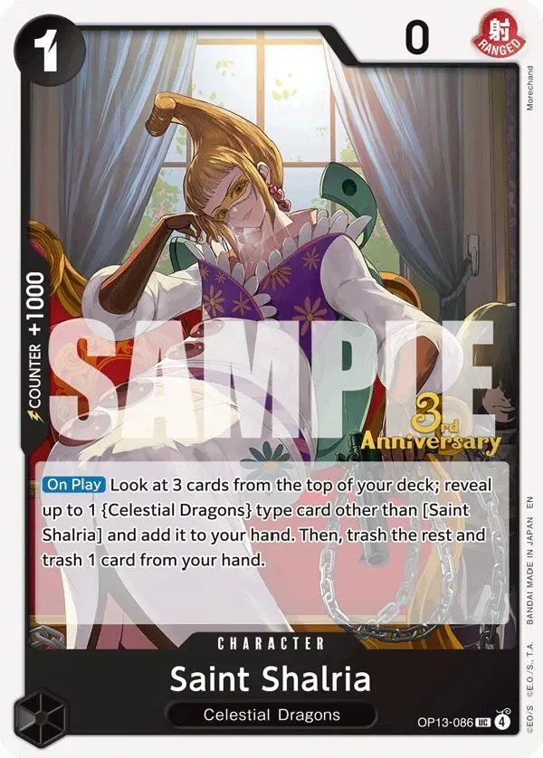 Saint Shalria, Carrying On His Will: 3rd Anniversary Tournament Cards OP13-086