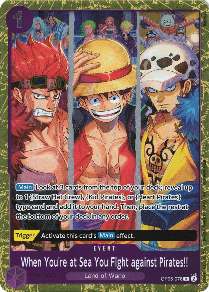 When You're at Sea You Fight against Pirates!! (2025 Pirates League Finals Textured Foil), One Piece Promotion Cards OP05-076