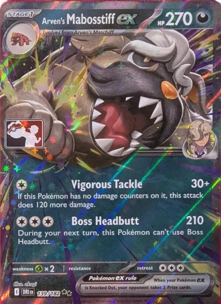 Arven's Mabosstiff ex, Prize Pack Series Cards 139/182