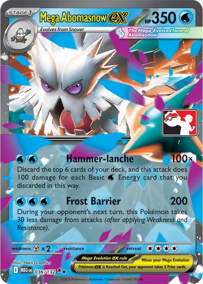 Mega Abomasnow ex, Prize Pack Series Cards 036/132
