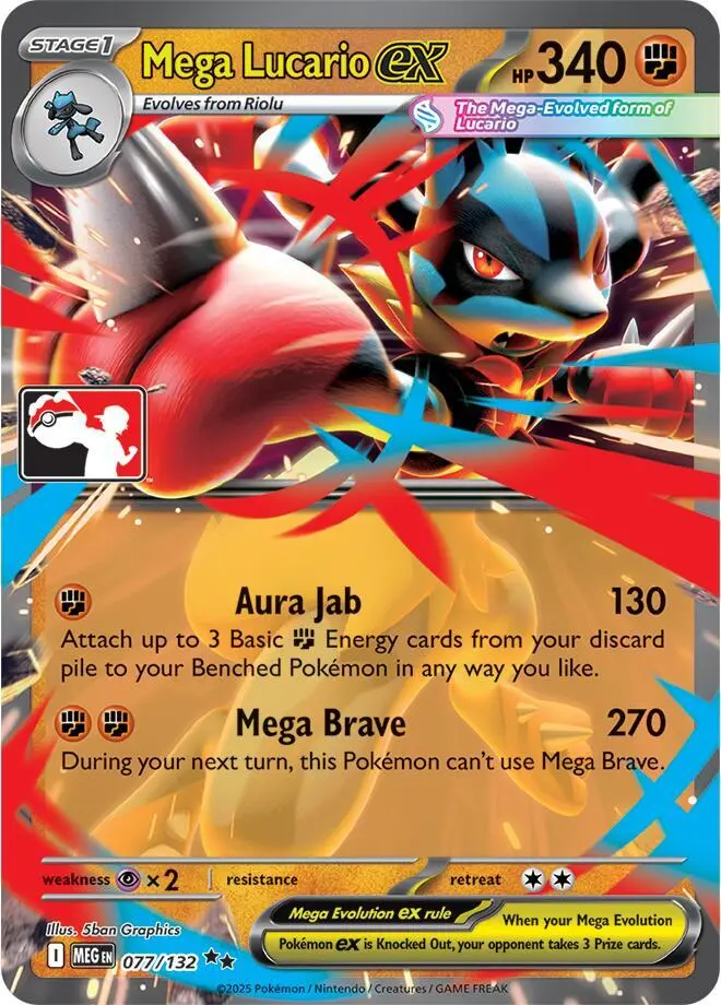 Mega Lucario ex, Prize Pack Series Cards 077/132