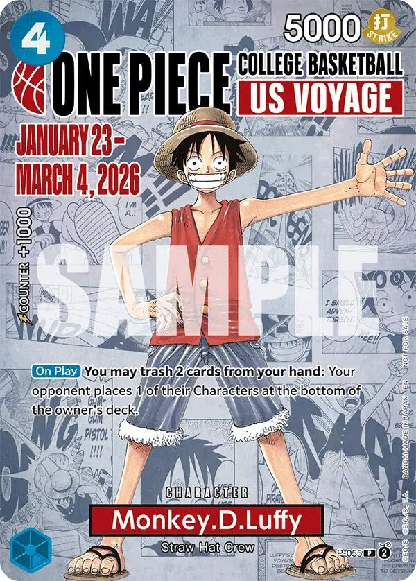 Monkey.D.Luffy (College Basketball US Voyage), One Piece Promotion Cards P-055