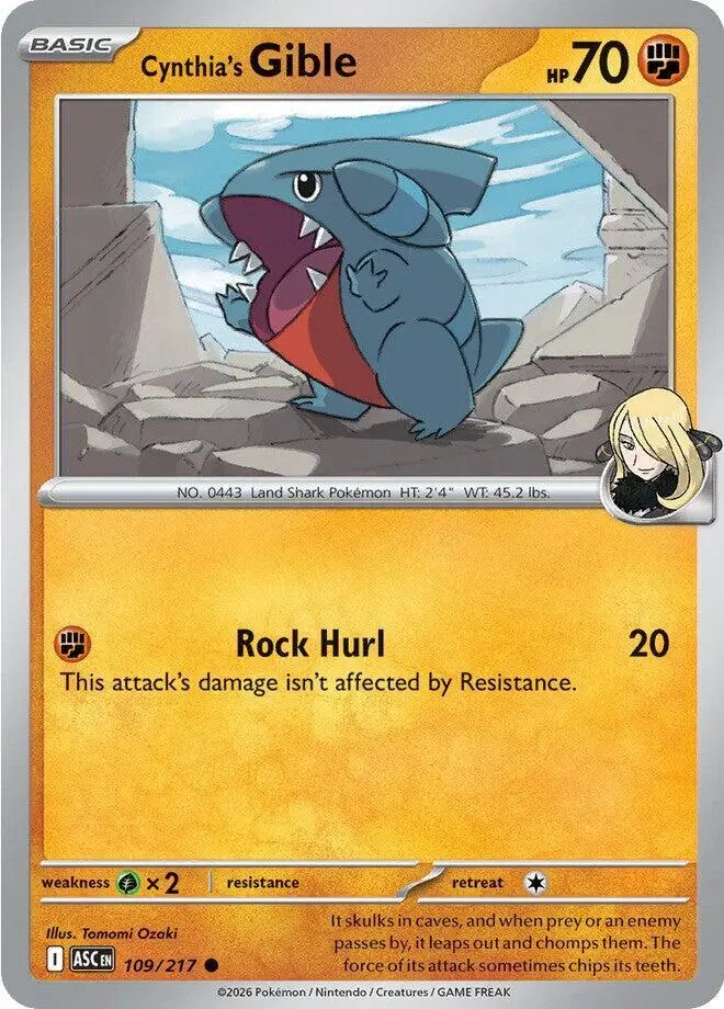 Cynthia's Gible, Ascended Heroes 109/217