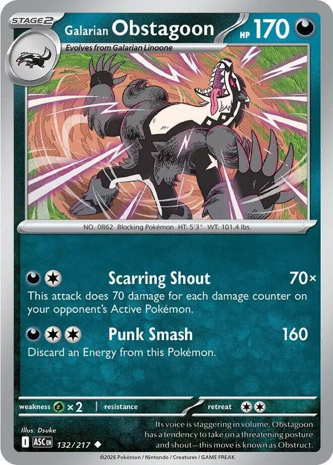 Galarian Obstagoon, Ascended Heroes 132/217