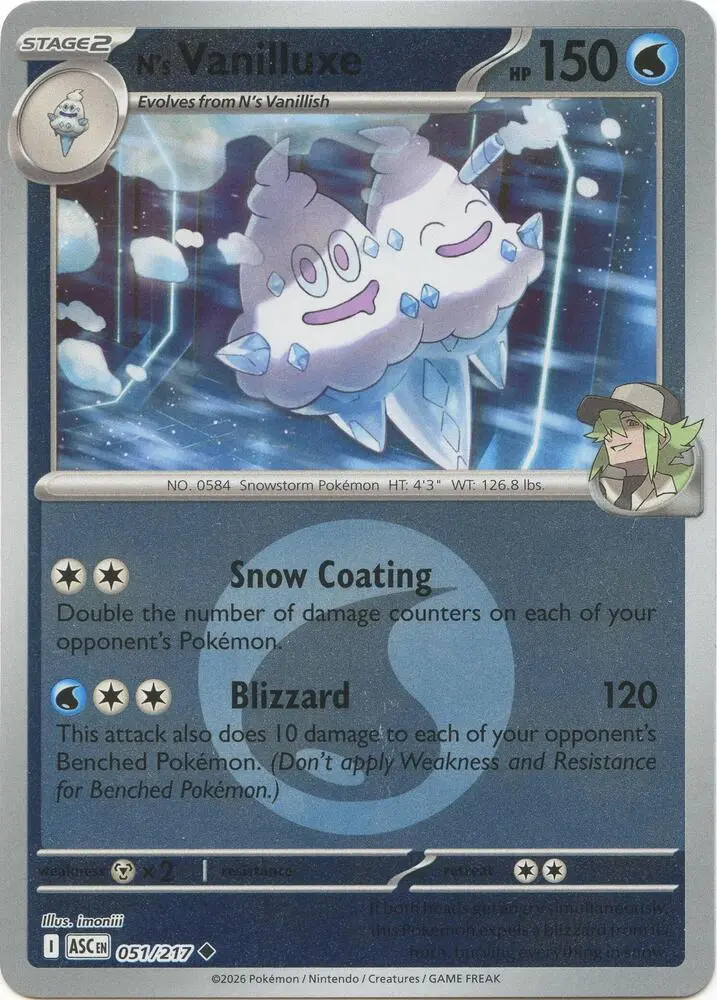 N's Vanilluxe (Poke Ball), Ascended Heroes 051/217