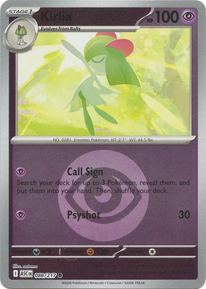 Kirlia (Love Ball), Ascended Heroes 088/217