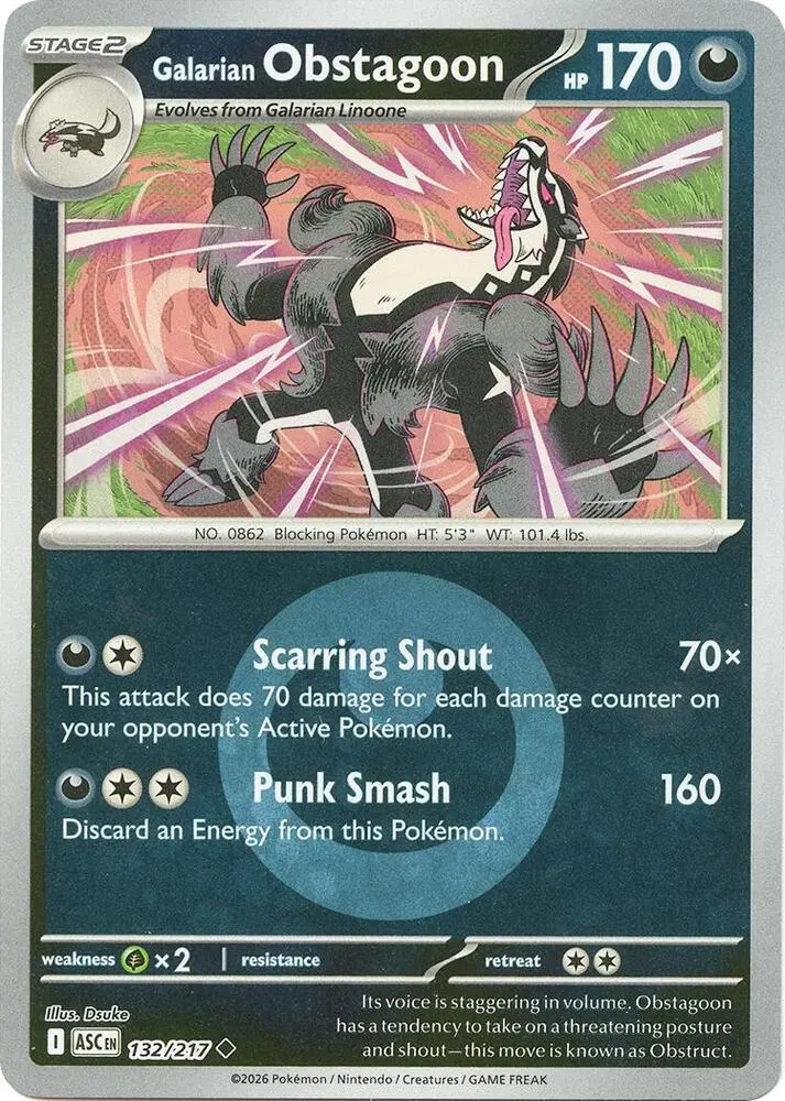 Galarian Obstagoon, Ascended Heroes 132/217
