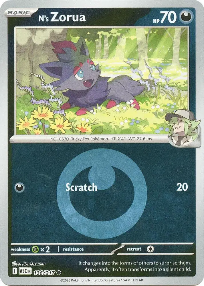 N's Zorua (Poke Ball), Ascended Heroes 136/217
